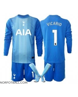 Billige Fotballdrakt Tottenham Hotspur Guglielmo Vicario #1 Keeper Replika Bortedraktsett Barn 2025-26 Langermet (med bukser)